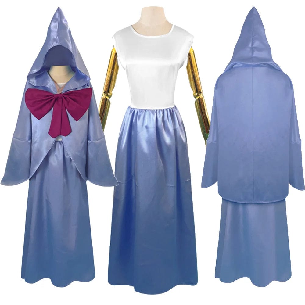 TV Fairy Cos Godmother Cosplay Costume Dress Cloak Adult Women Robe Cape Outfits Fantasy Halloween Carnival Party Role Play Suit