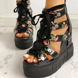 Floral Chic Wedge Sandals