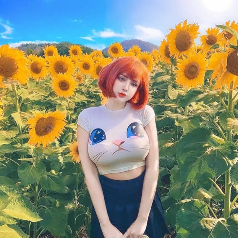 Anime Graphic T Shirt Crop Top