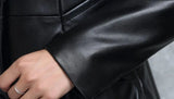 Claire Leather Fur Collar Coat