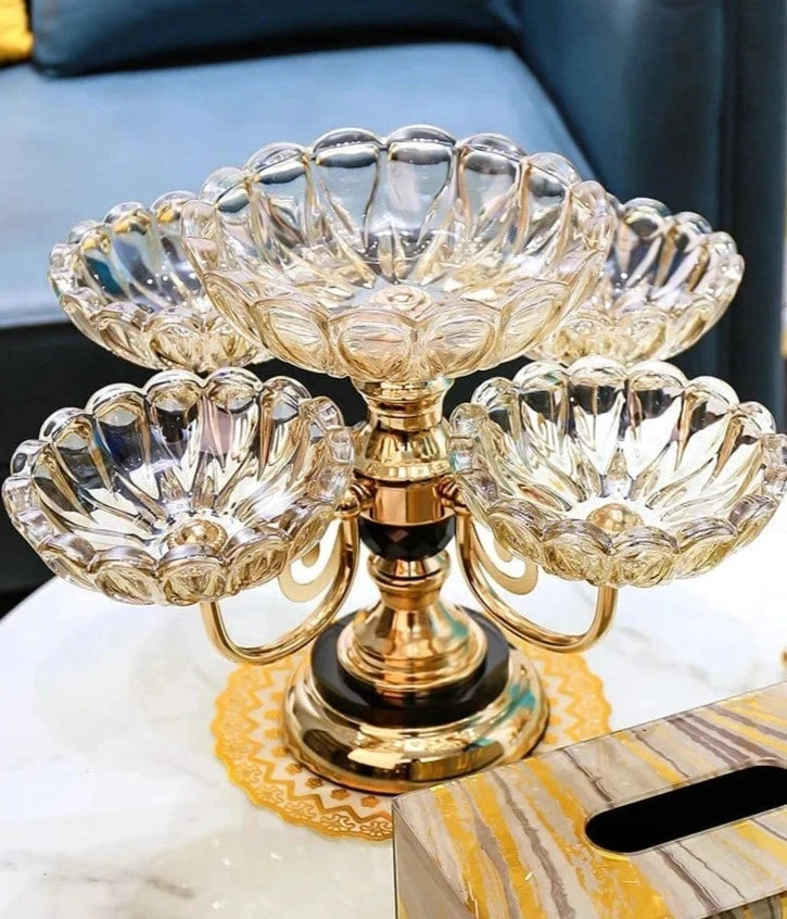 Bellamy Glass Rotating Serving Platter Bowls