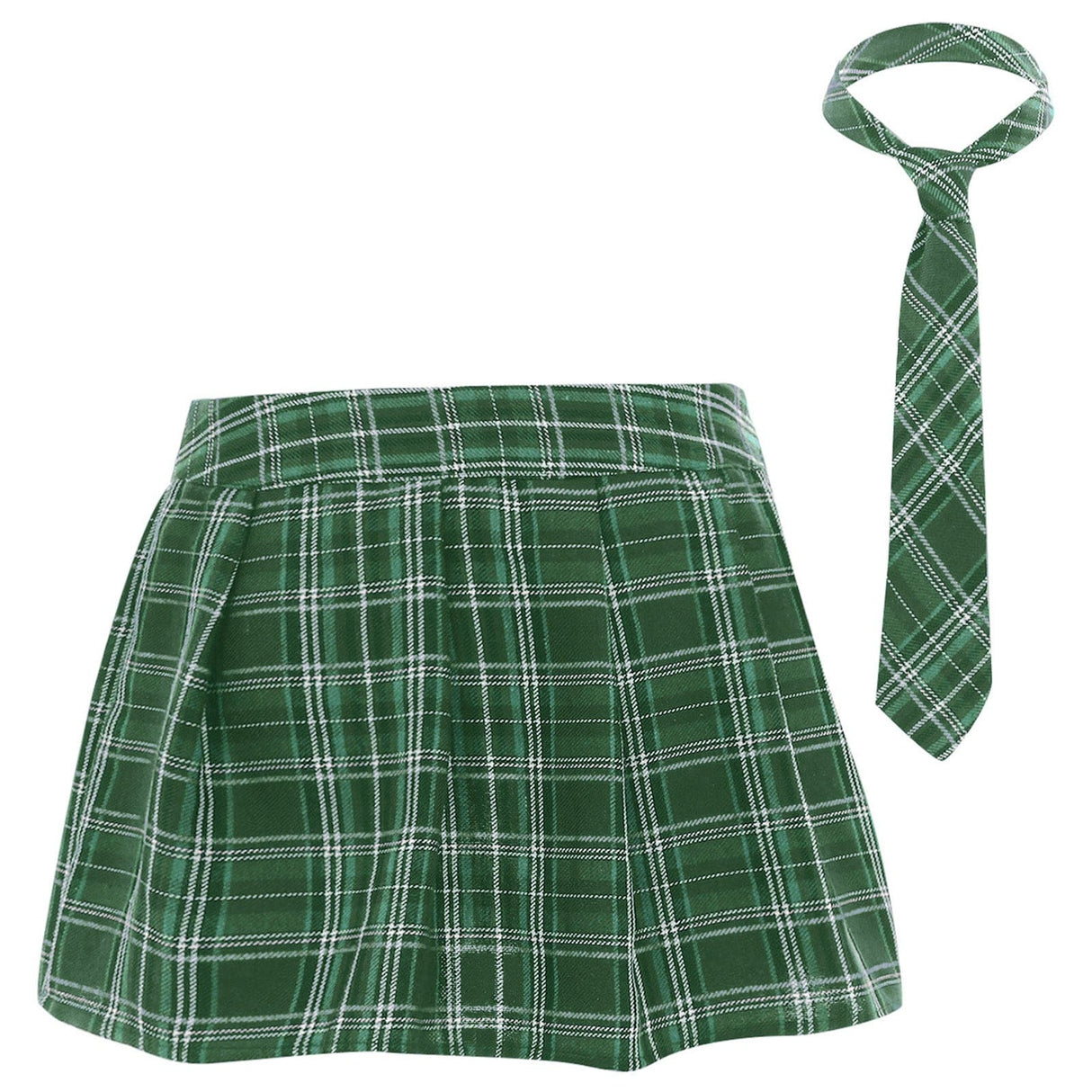 Fara Plaid Mini Skirt with Necktie Set