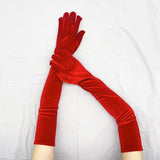 Christmas Long Velvet Gloves