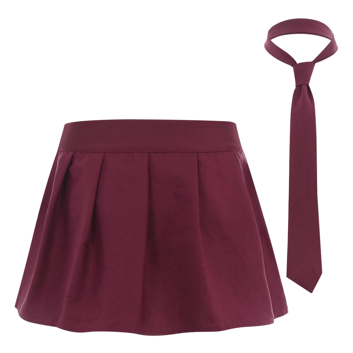 Fara Plaid Mini Skirt with Necktie Set