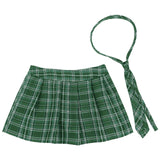 Fara Plaid Mini Skirt with Necktie Set