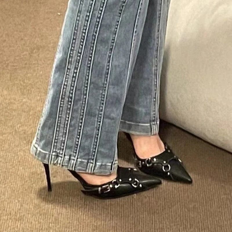 Cruella Buckle Pointy Heels