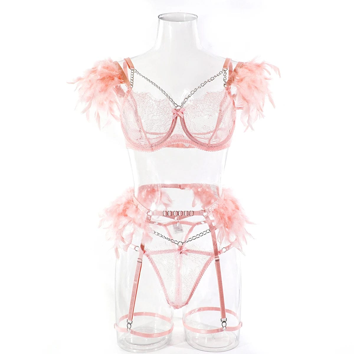 Sweet Feather Lingerie Set - 3-Piece