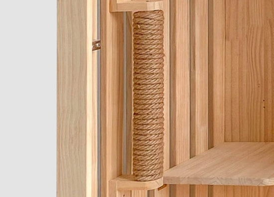 Luxury Wood Double-Layer Cat Villa