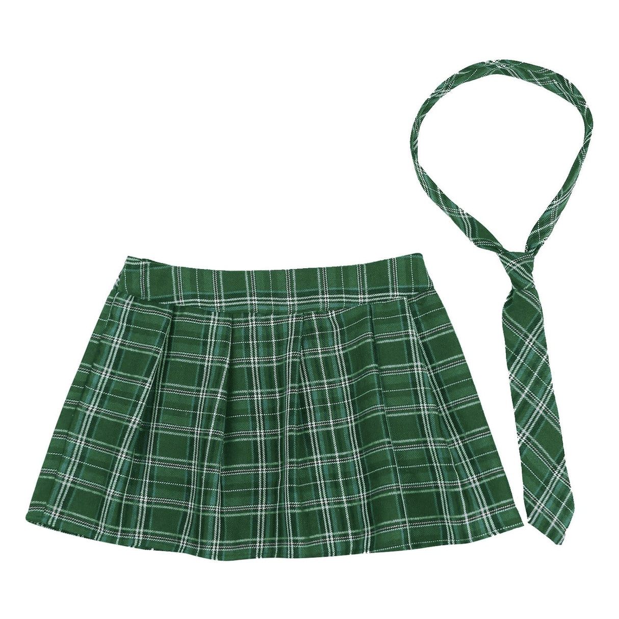 Fara Plaid Mini Skirt with Necktie Set