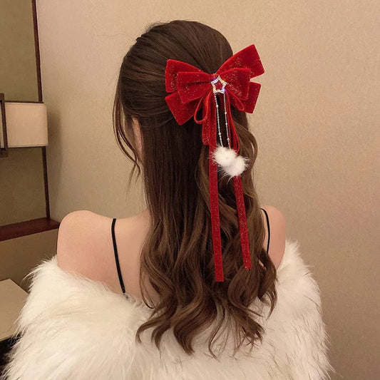 Merry Bow Hair Clip