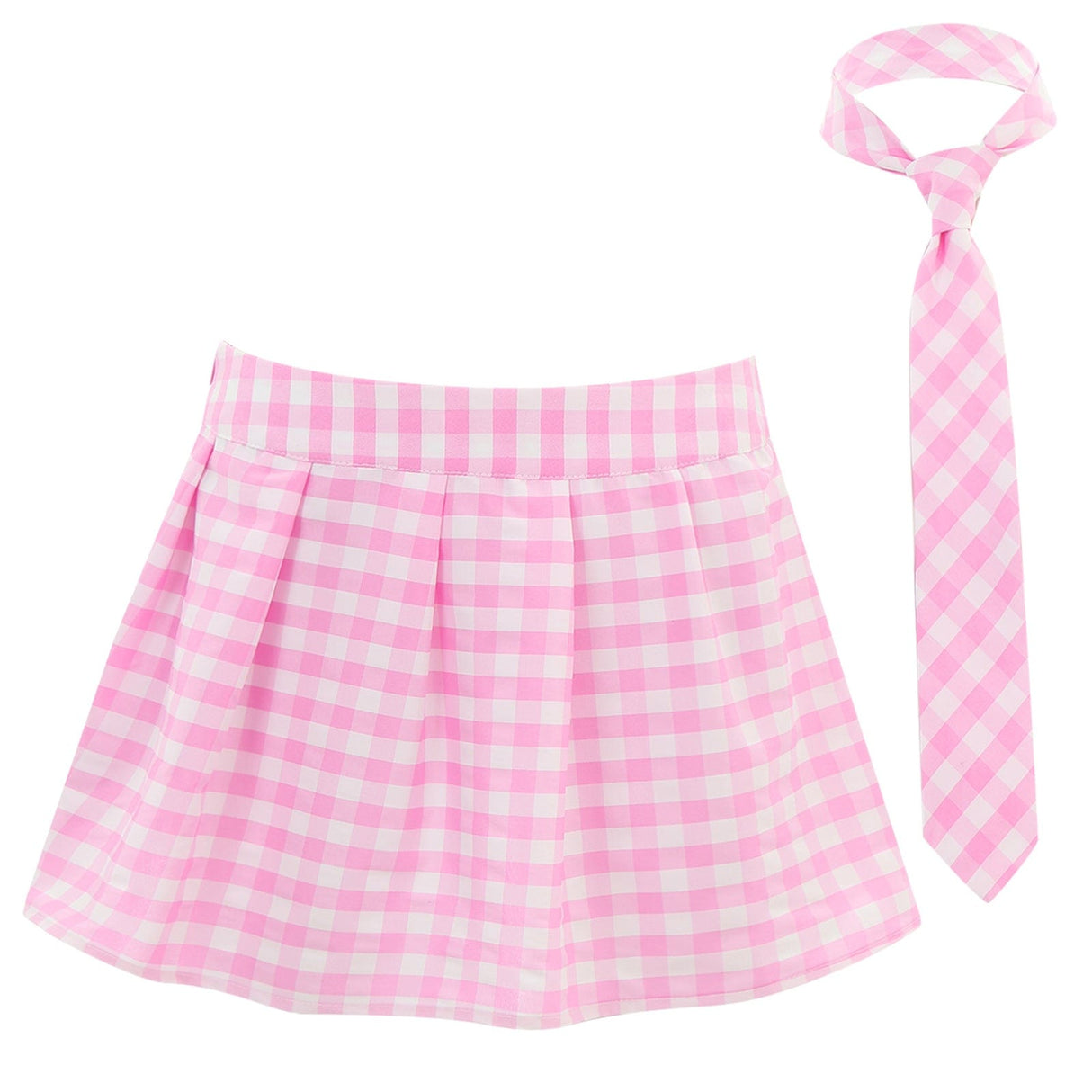 Fara Plaid Mini Skirt with Necktie Set