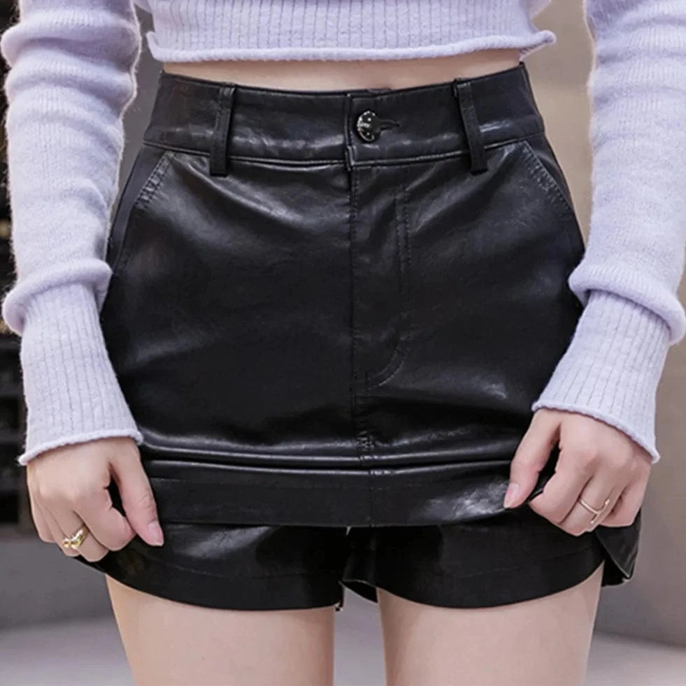 Vivian Leather Skirt Shorts