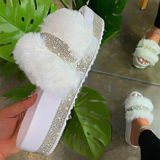 Jada Furry Bling Slippers