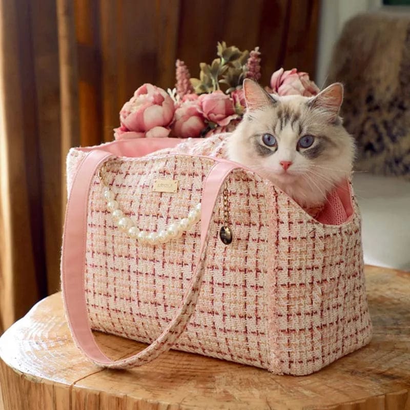 Luxury Tweed Pet Carrier Handbag