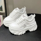 Tagged Thick Leather Sneakers