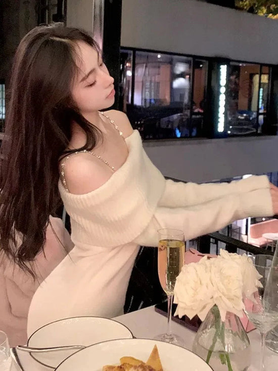 Stacie Knitted Off Shoulder Dress