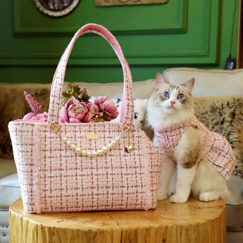 Luxury Tweed Pet Carrier Handbag