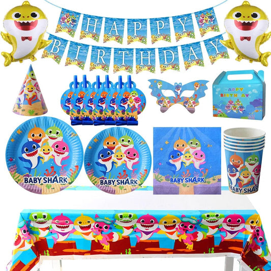 Baby Shark Disposable Birthday Party Set