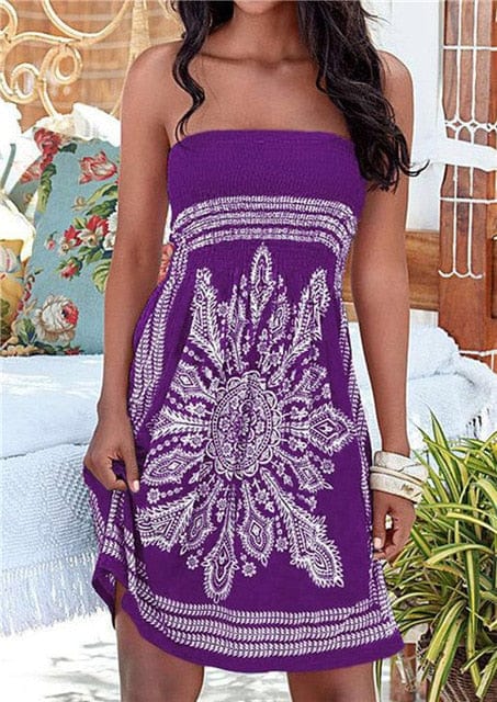 Jara Strapless Bohemian Dress