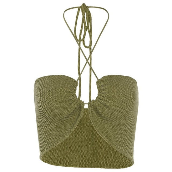 Katy Knit Halter Crop Top