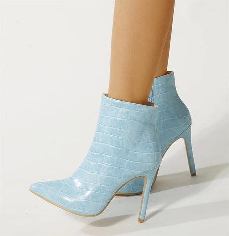 Diana Snake Ankle Boots - AMOROUSDRESS