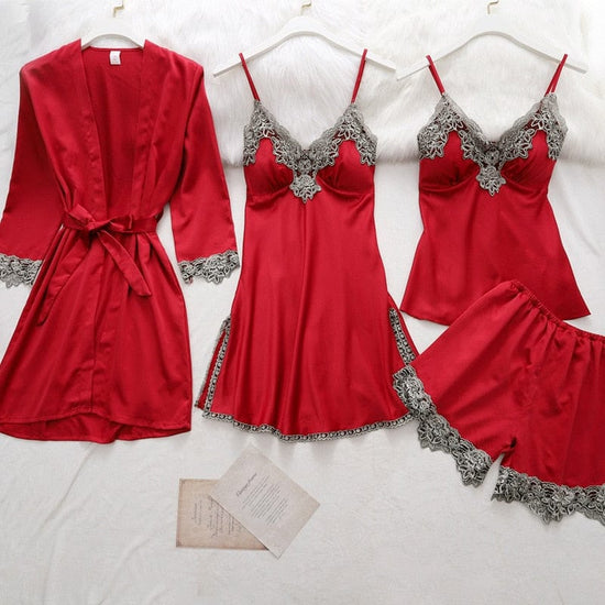 Julie Silk Lace Sleep Suits - AMOROUSDRESS