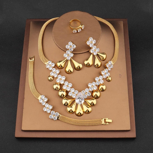 Extravagant Crystal Jewelry Set (4Pcs) - AMOROUSDRESS