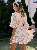 Pretty Floral Ruffle Dress - AMOROUSDRESS