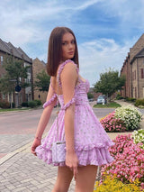 Sweet Lavendar Mini Dress - AMOROUSDRESS