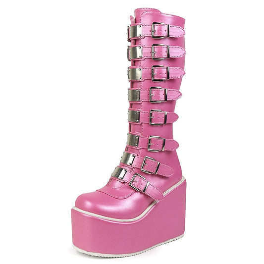 Sweet Pink Punk Fashion Boots - AMOROUSDRESS