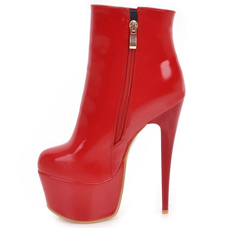 Cassie Leather Ankle Boots - AMOROUSDRESS