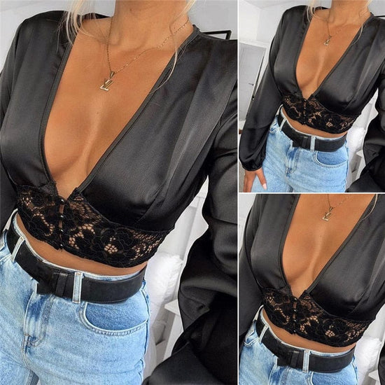 Luxury Silk Lace Crop Top