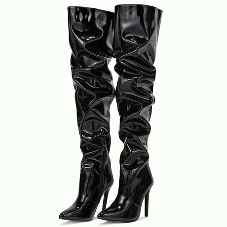 Mature Black Over The Knee Boots - AMOROUSDRESS