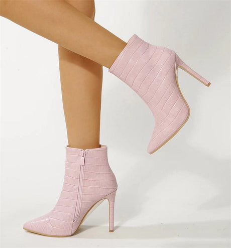 Diana Snake Ankle Boots - AMOROUSDRESS