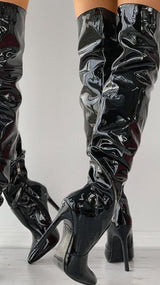 Mature Black Over The Knee Boots - AMOROUSDRESS