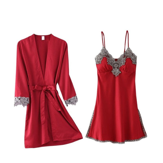 Julie Silk Lace Sleep Suits - AMOROUSDRESS