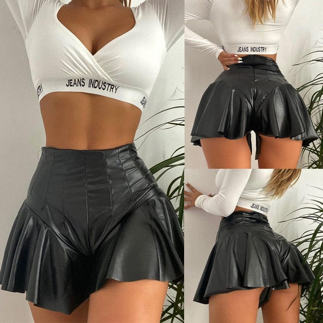 Sexy Peach Leather Skirt - AMOROUSDRESS
