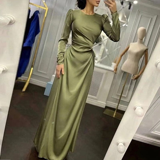 Graceful Silk Long Dress - AMOROUSDRESS