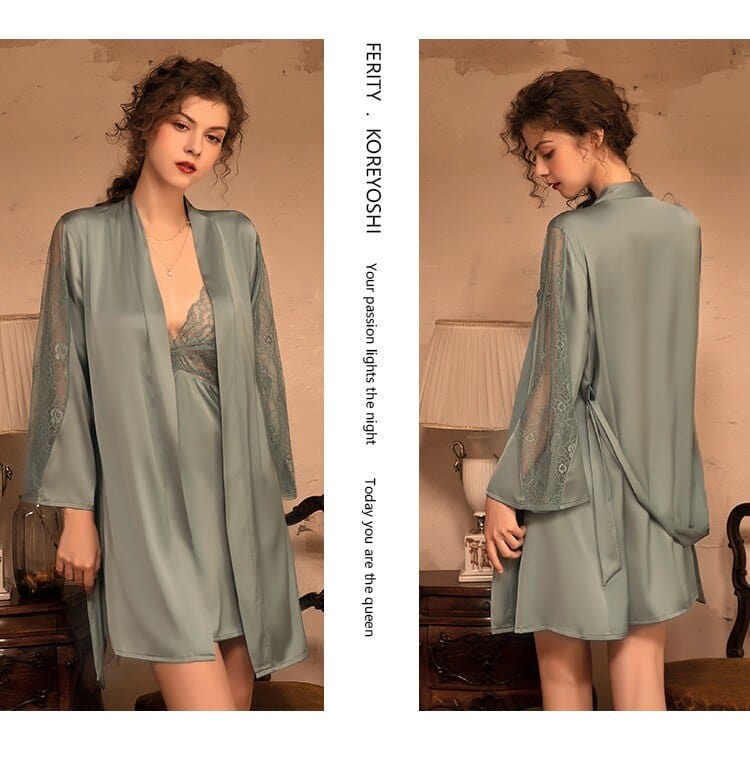 Everly Lace Robe Set - AMOROUSDRESS
