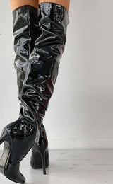 Mature Black Over The Knee Boots - AMOROUSDRESS
