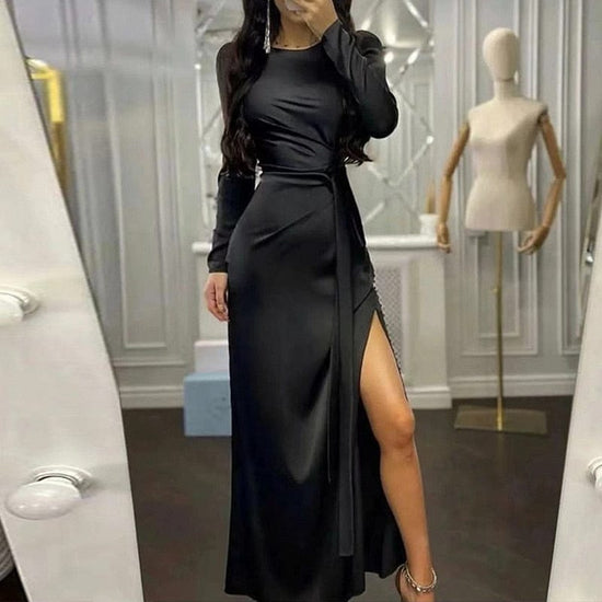 Graceful Silk Long Dress - AMOROUSDRESS