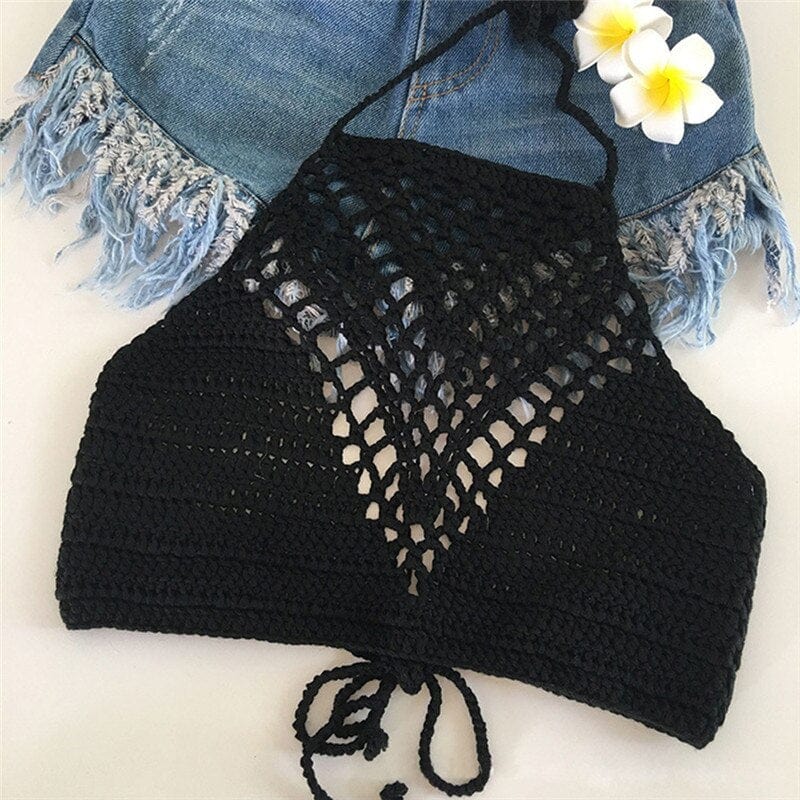 Flirty Crochet Crop Top - AMOROUSDRESS