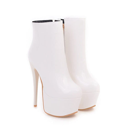 Cassie Leather Ankle Boots - AMOROUSDRESS