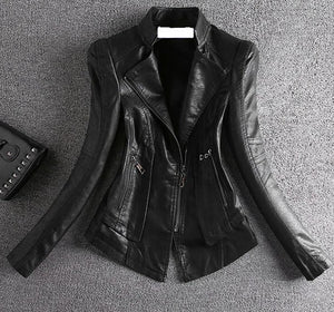 Norah Leather Zipper Jacket - AMOROUSDRESS