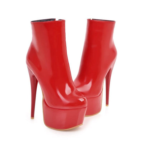 Cassie Leather Ankle Boots - AMOROUSDRESS