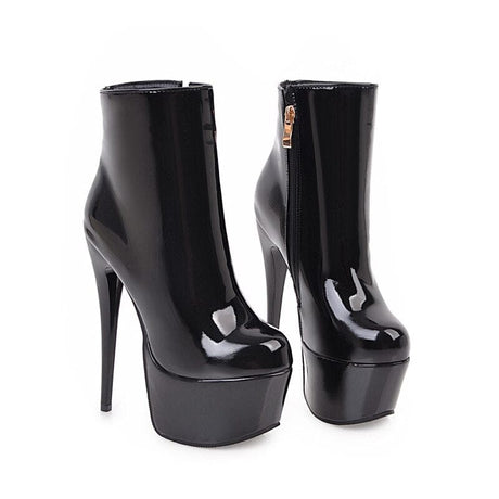 Cassie Leather Ankle Boots - AMOROUSDRESS