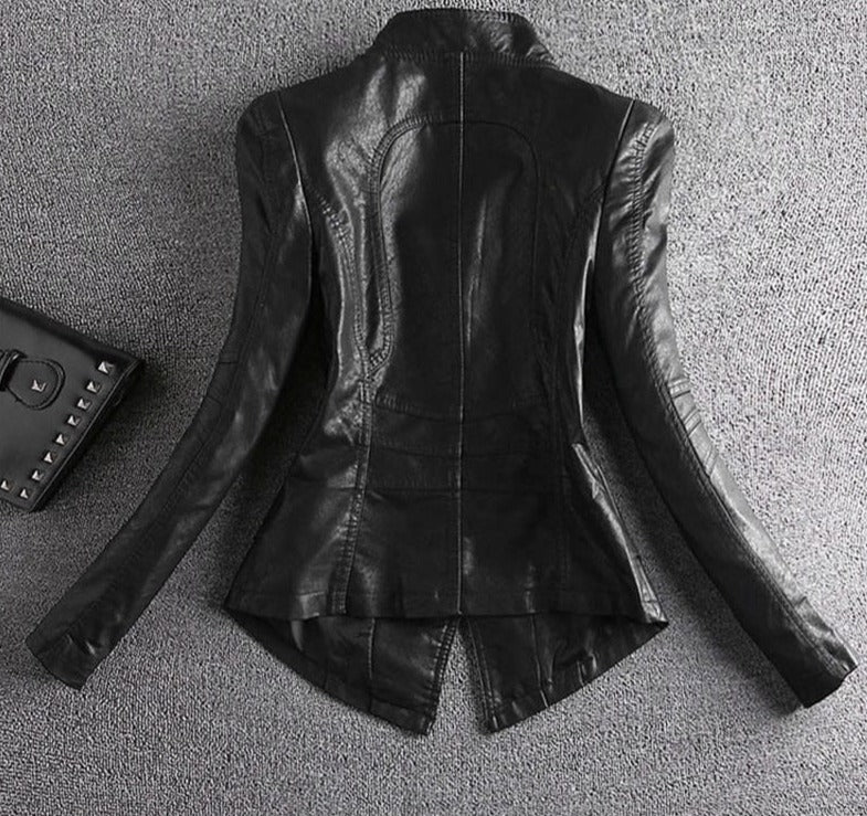 Norah Leather Zipper Jacket - AMOROUSDRESS