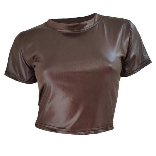 Paulette Leather Crop Top