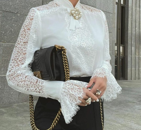 Elegant Lace Sleeve Blouse