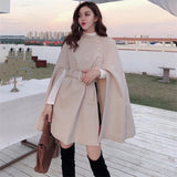 Elegant Woolen Cloak Coat - AMOROUSDRESS